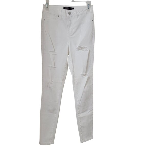 Ci Sono Size 3/26 White Distressed/Destroyed Skinny Jeans, Excellent Condition - Picture 1 of 11